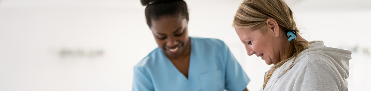 Nurse and patient in hospital