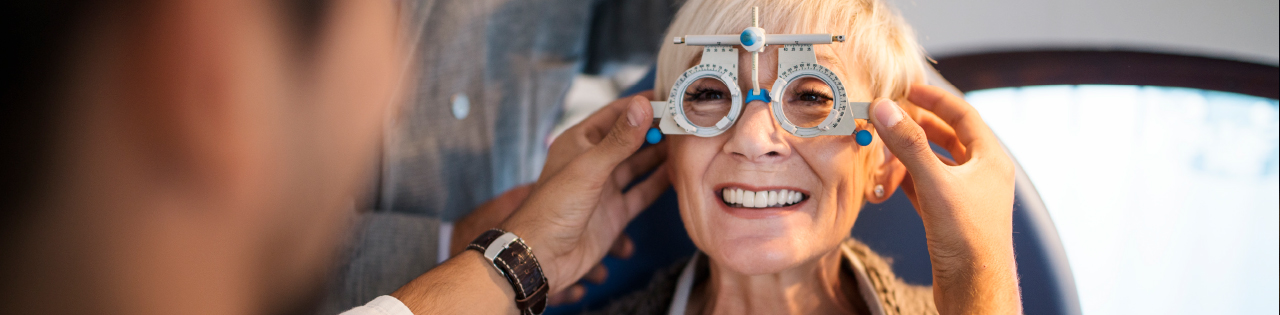 Patient being seen by ophthalmologist