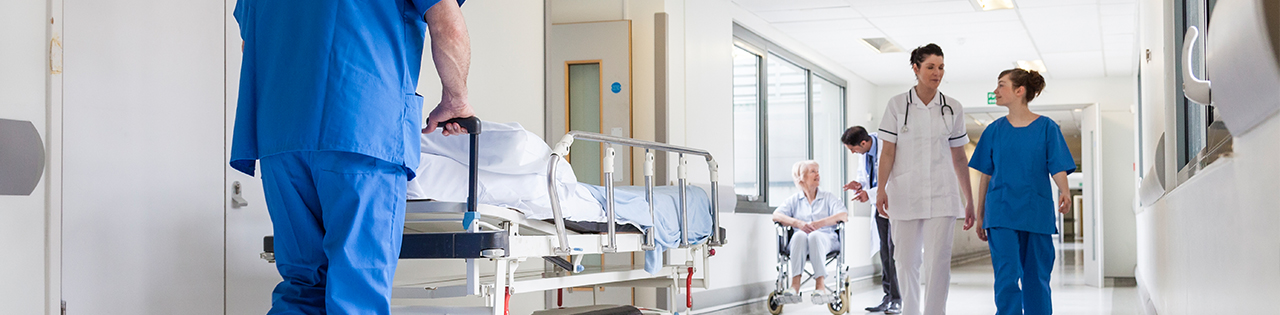 Nurse working in sepsis ward of hospital