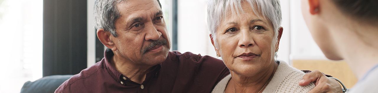 Husband wife being told about husband's brain tumour